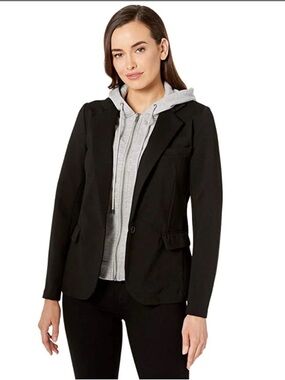NWT [$139] Nordstroms Liverpool Black Sport with Coat Light Gray Hoodie Layer
